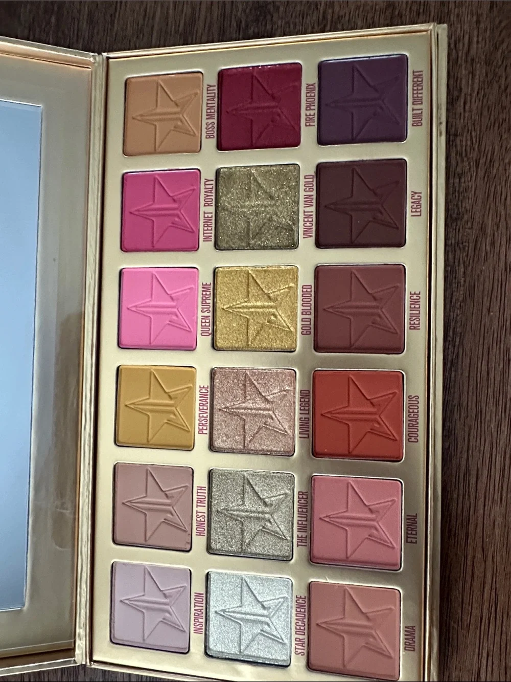 Jeffree Star Gold Vault Palette with Pink, Red, Purple & Gold Shadows